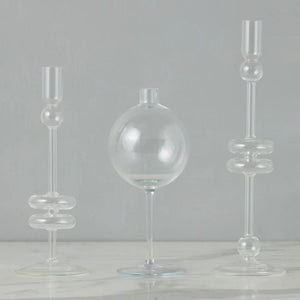 Clear Wine Glass Flower Vase - Medium