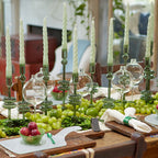 Clear Wine Glass Flower Vase - Medium