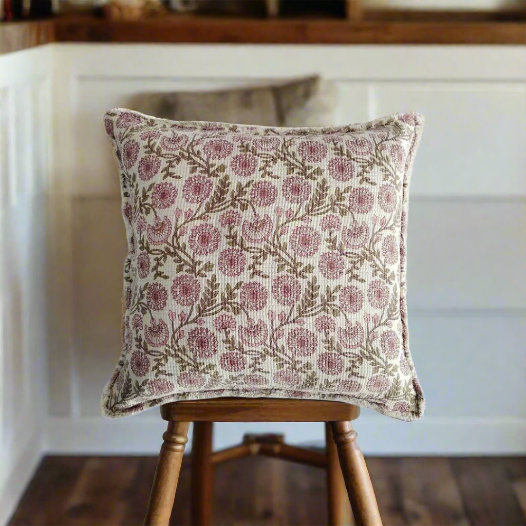 Clematis Botanical Print Throw Pillow 26