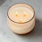 6" Coconut Milk Mango Baltic Glass Candle