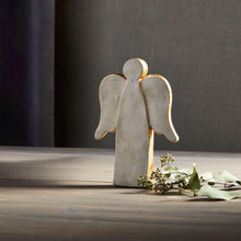 8.5" Concrete Gold Angel Sitter - Large