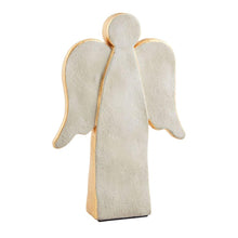 8.5" Concrete Gold Angel Sitter - Large