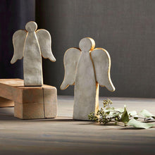 8.5" Concrete Gold Angel Sitter - Large