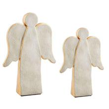 8.5" Concrete Gold Angel Sitter - Large