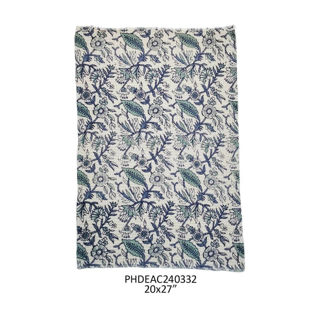 Cornflower Botanical Print Cotton Dish Towel