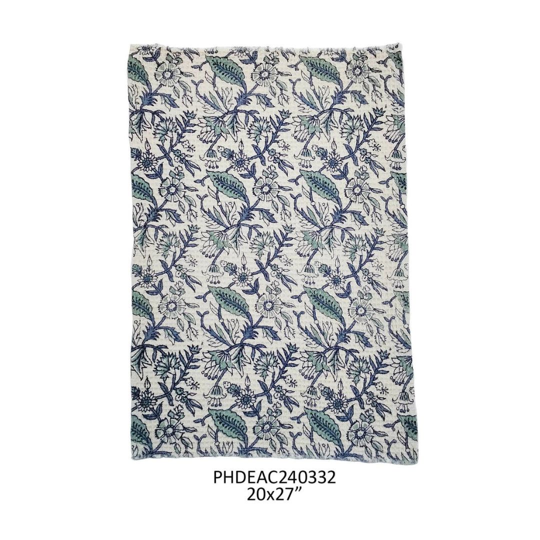 Cornflower Botanical Print Cotton Dish Towel