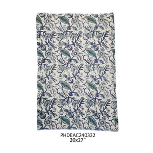 Cornflower Botanical Print Cotton Dish Towel
