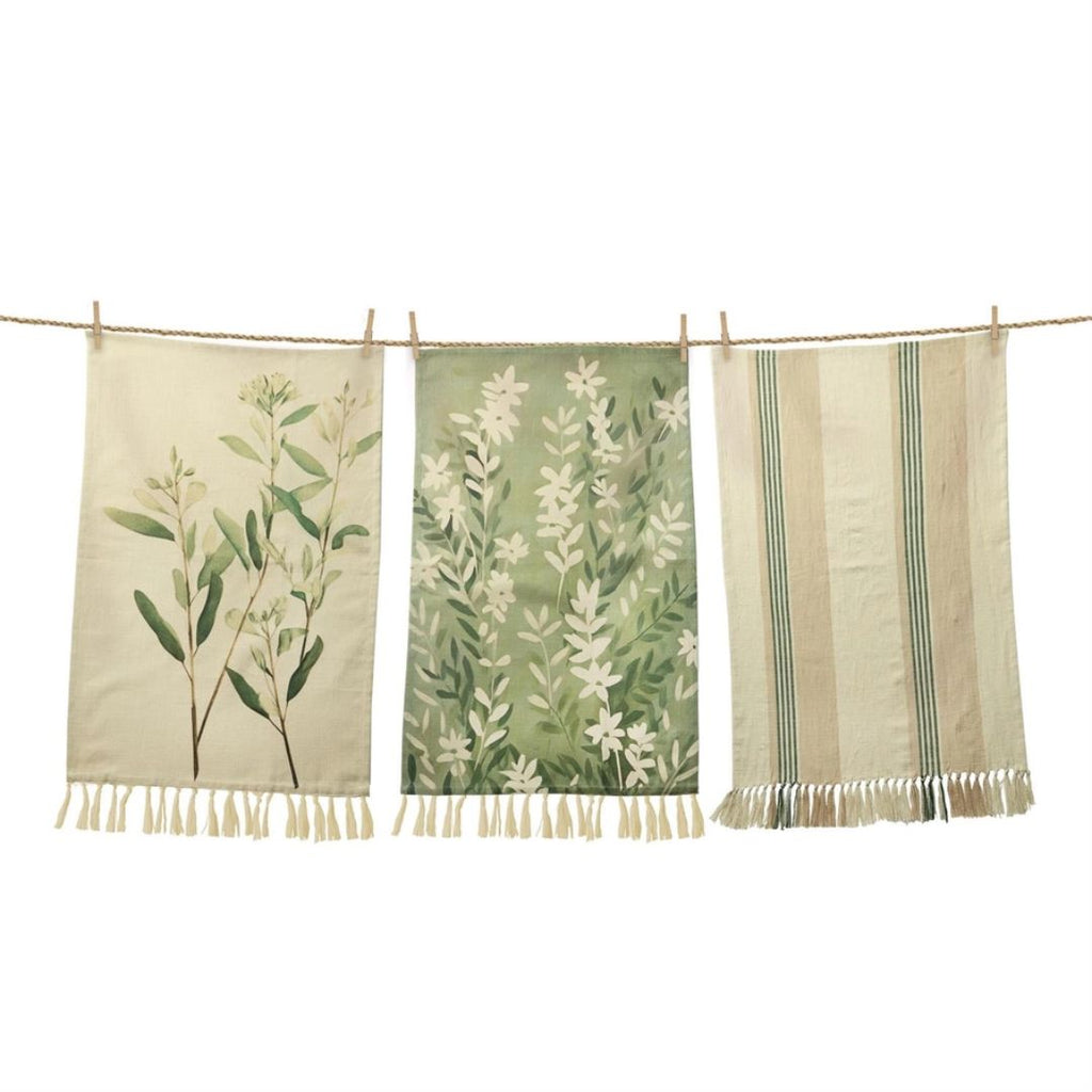 Cotton Tea Towel - Neutral Green