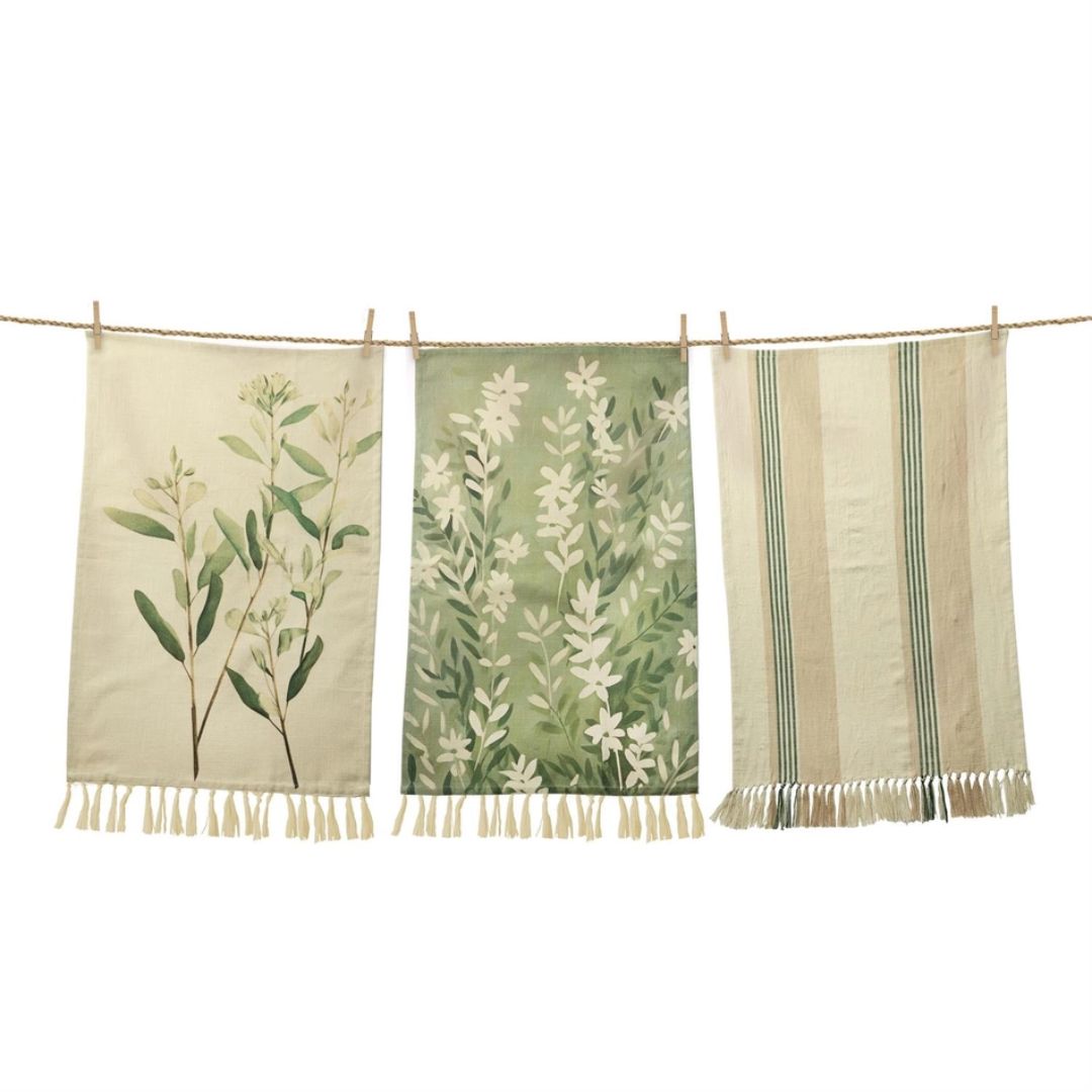 Cotton Tea Towel - Neutral Green
