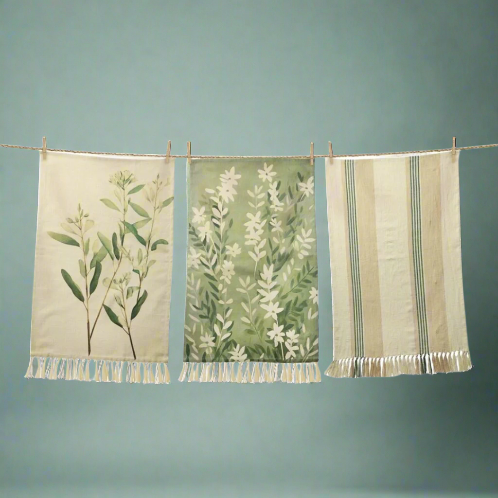 Cotton Tea Towel - Neutral Green