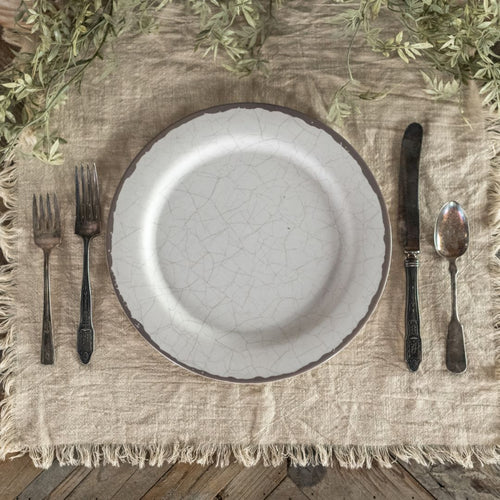 Cream Crackle Plate
