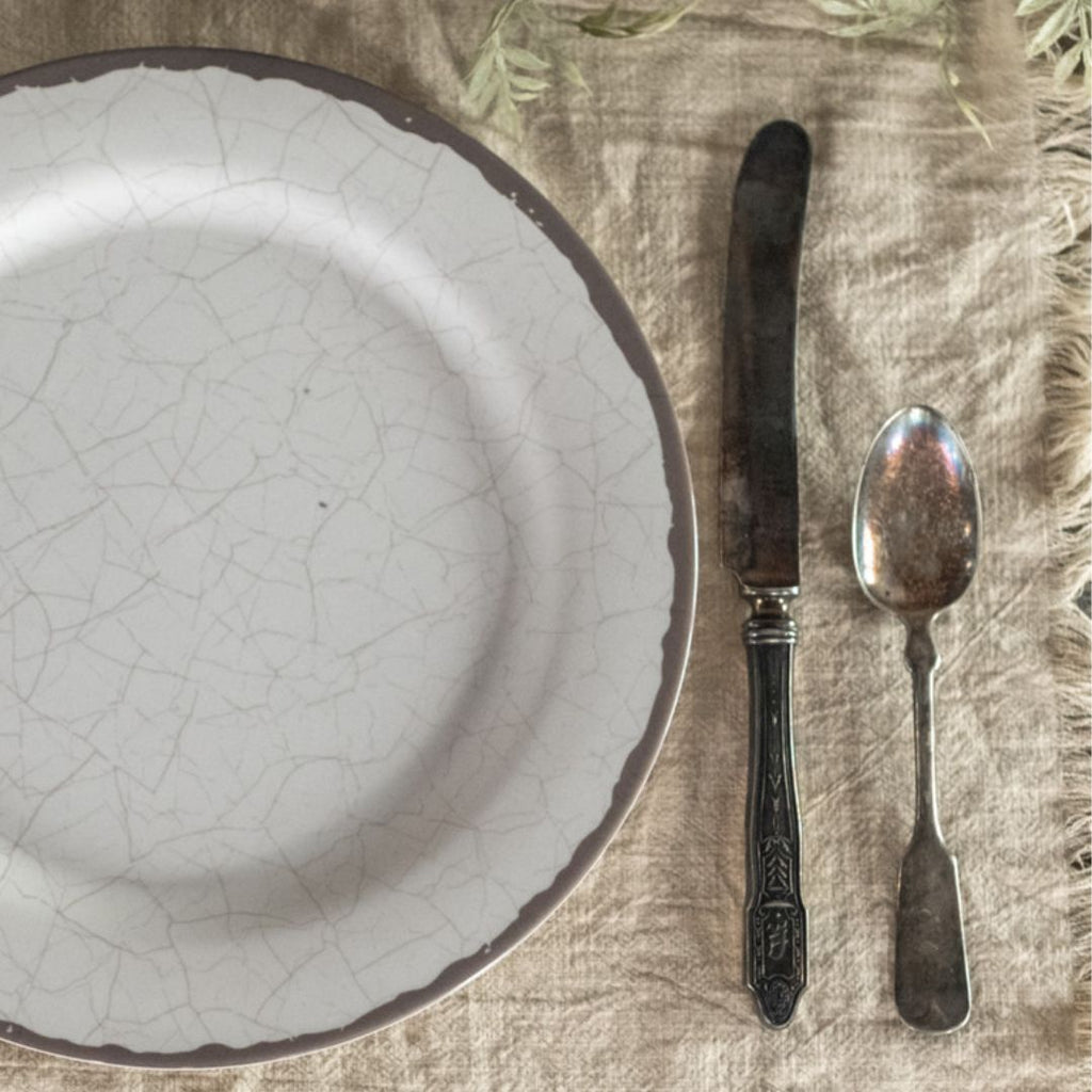 Cream Crackle Plate