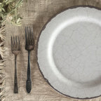 Cream Crackle Plate