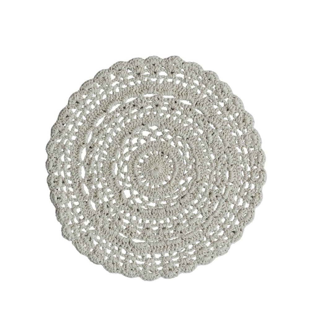 15" Crocheted Round Placemat – Cotton Blend