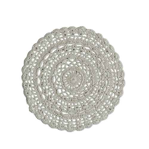 15" Crocheted Round Placemat – Cotton Blend