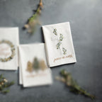 White Christmas Velvet Appliqué Towel - Cross Style