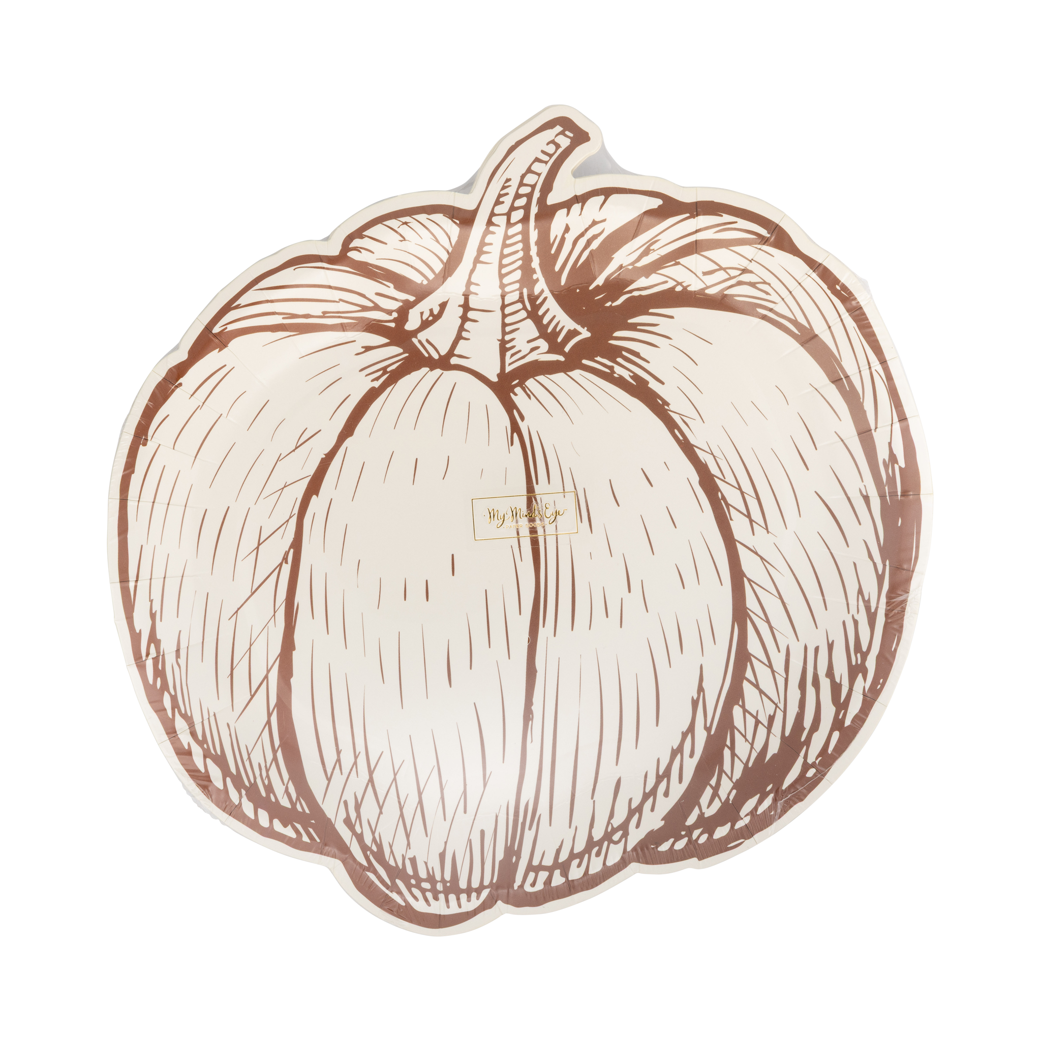 Pumpkin Line Art Shaped Paper Plates