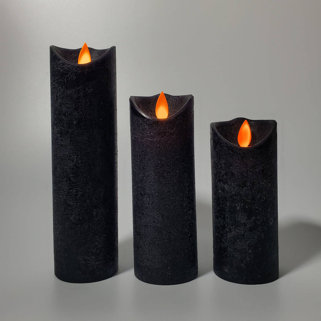 Small Black Candles with Moving Flame