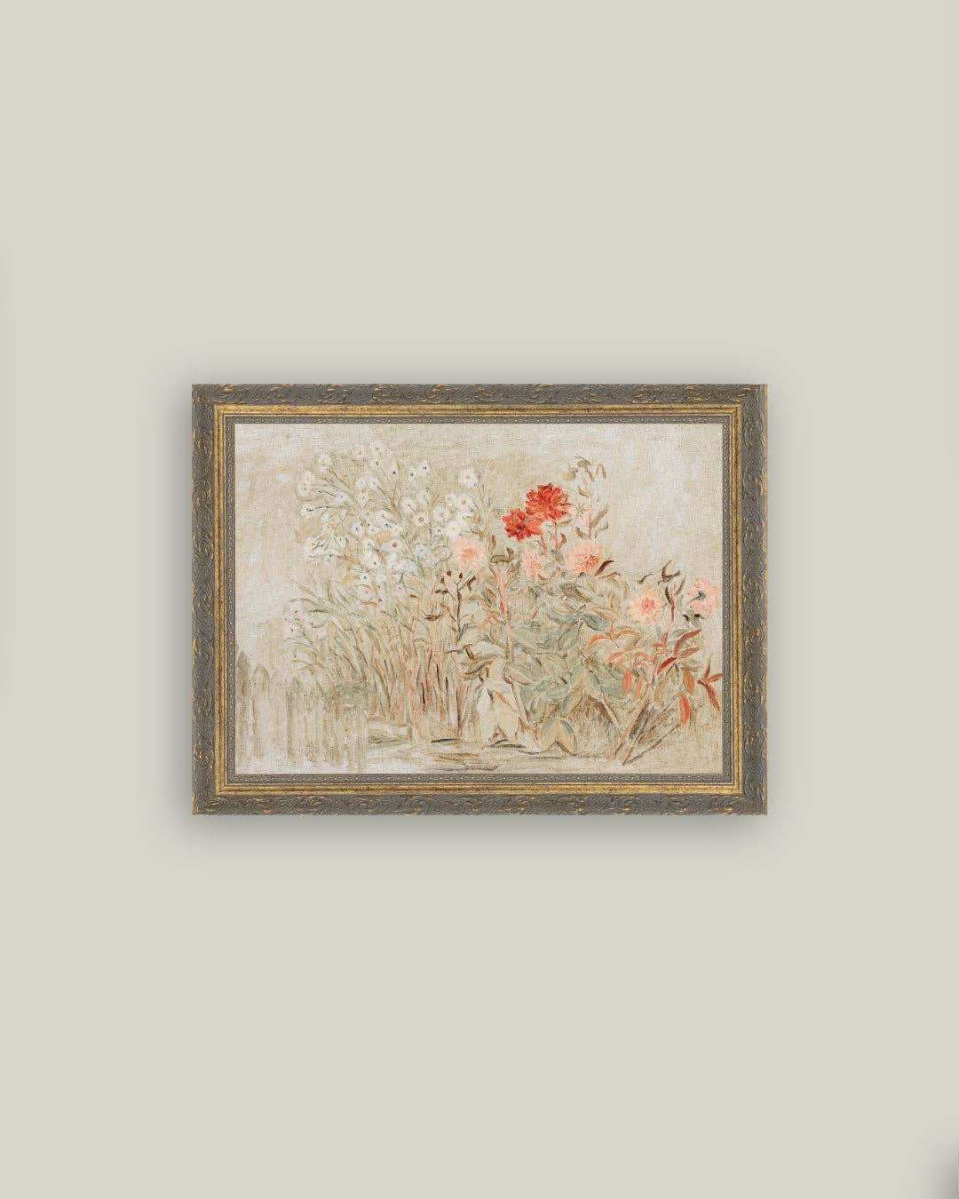 Small Garden Framed Antique Art