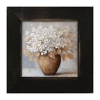 Copper Vase with White Hydrangeas