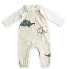 Dino Jacquard Sweater Knit Baby Overall