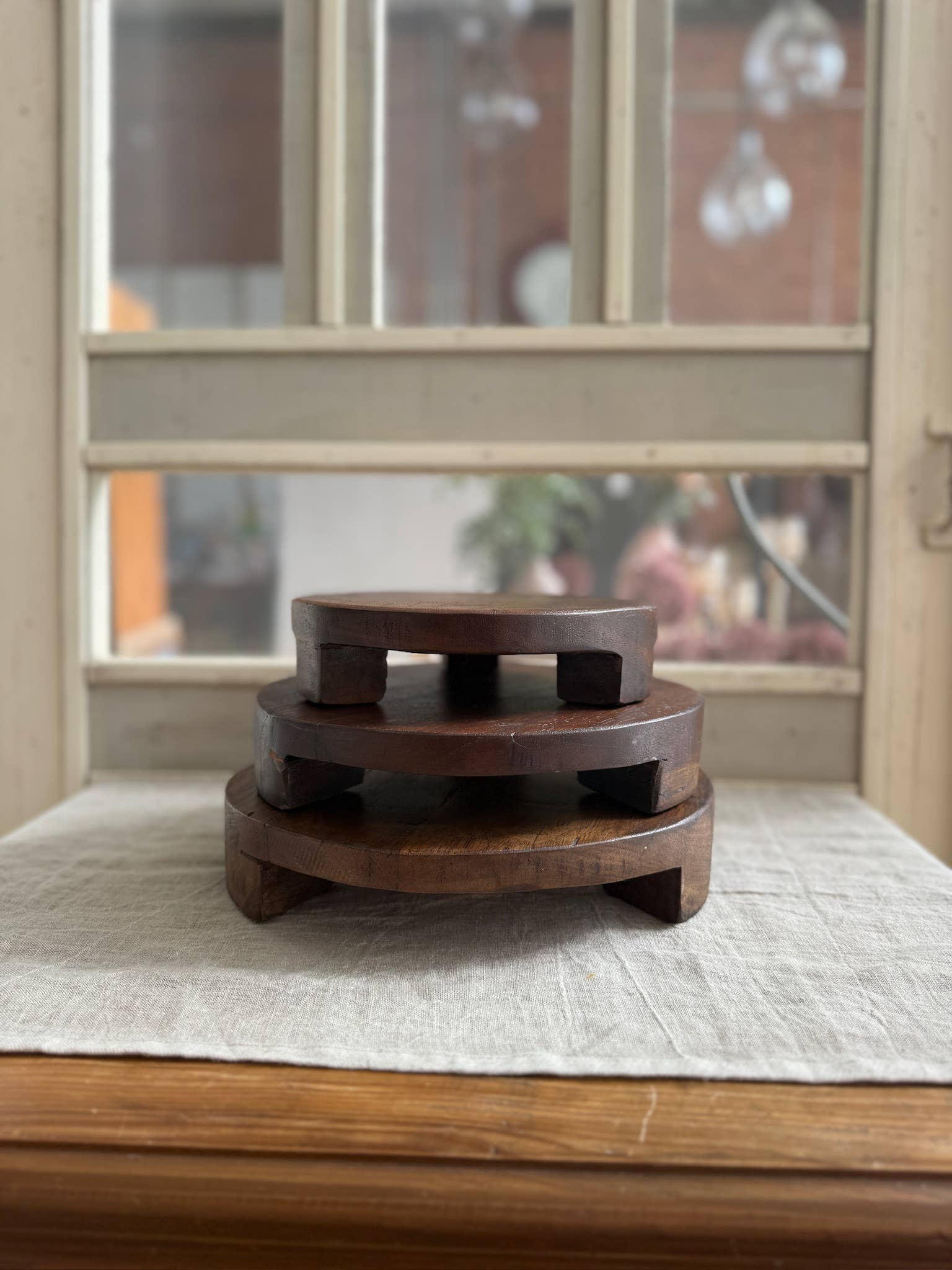 Found Wood Pedestal Lg