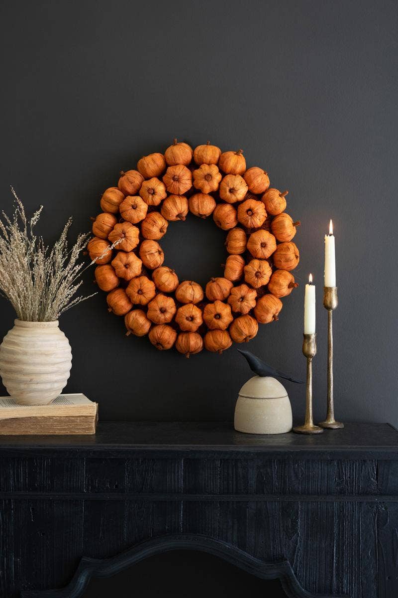 Orange Pumpkin Wreath