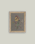 French Wildflowers Framed Antique Art
