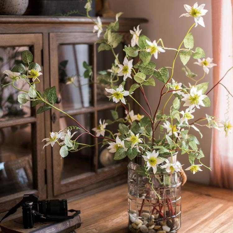 German Clematis Flower Stem in White 40"