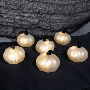 Battery Operated Mini Glass Pumpkins