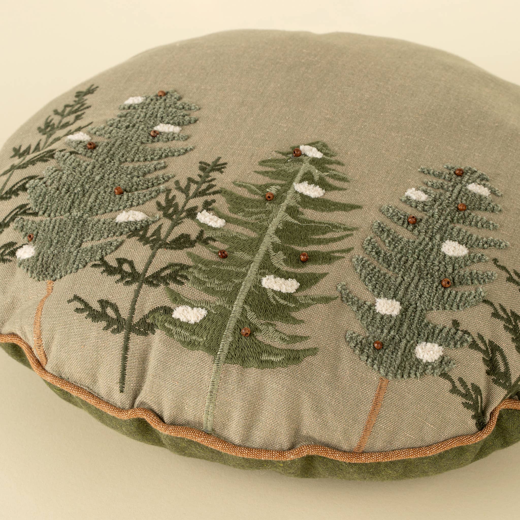 Alpine Trees Round Pillow