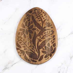 12" Etched Egg Serving Board – Natural