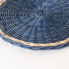 Blue Rattan Charger