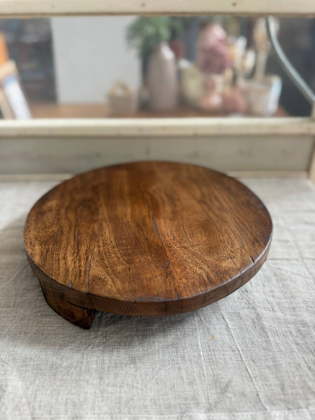 Found Wood Pedestal Lg