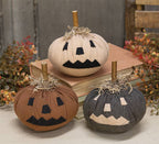 Stuffed Mini Primitive Jack O Lantern, 3 Assorted