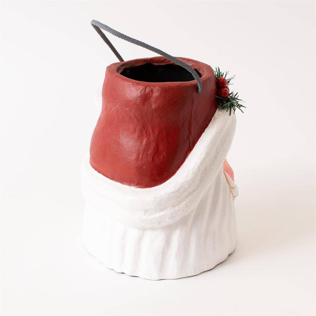 Jolly Santa Paper Mâché Storage Container
