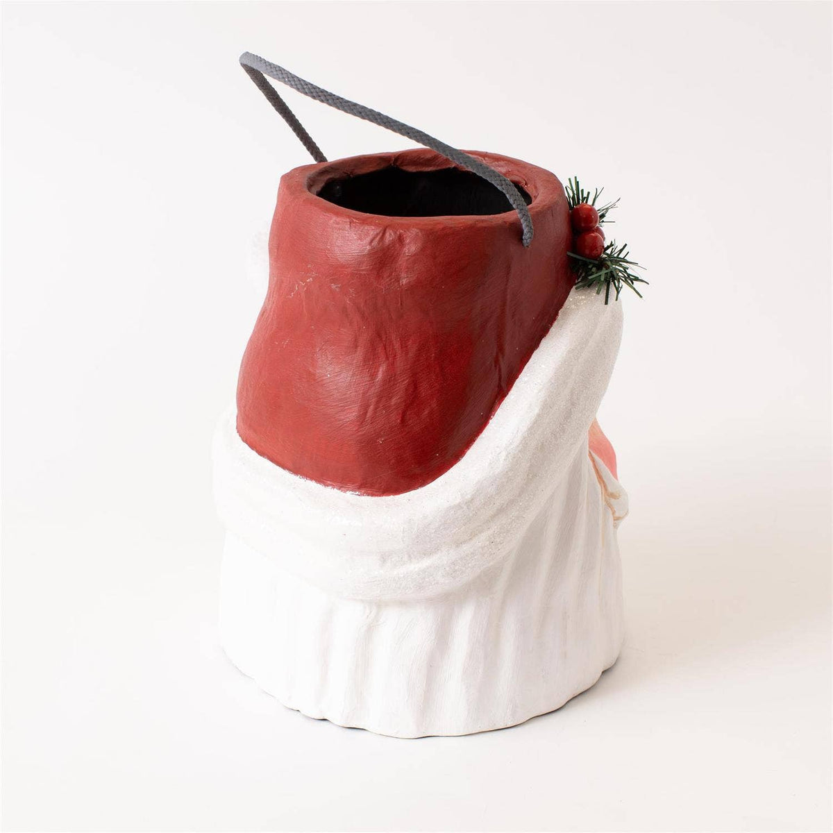 Jolly Santa Paper Mâché Storage Container