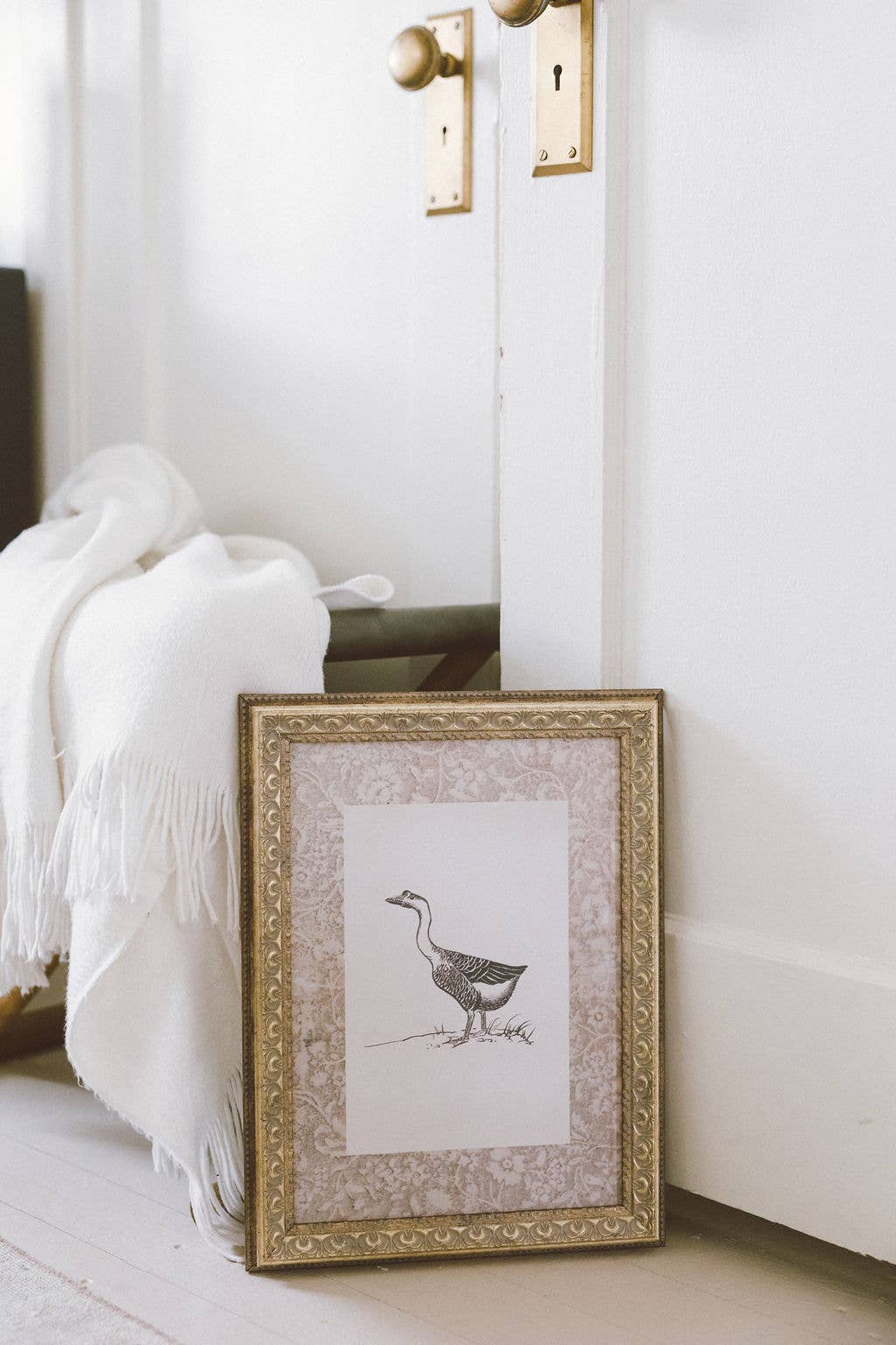 Single Goose Framed Antique Art