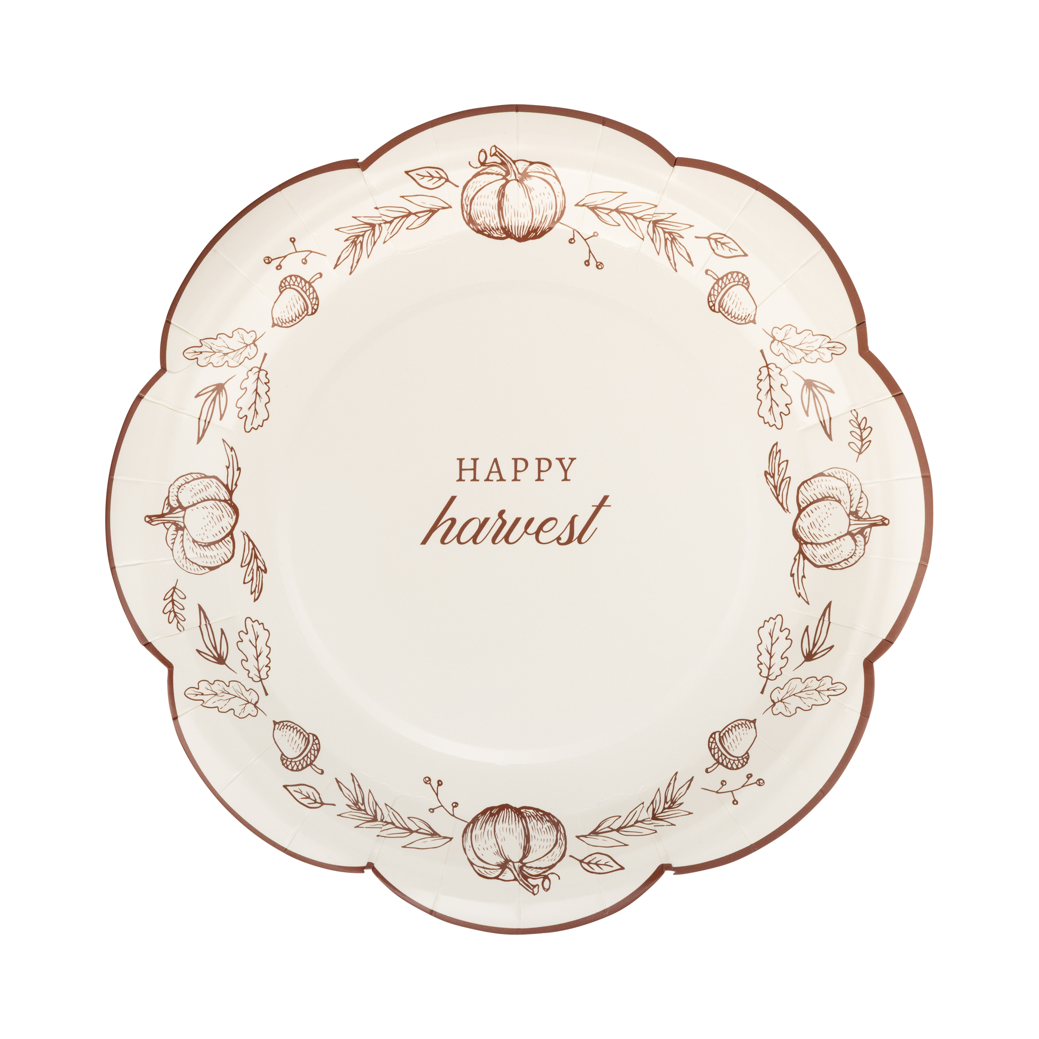 Happy Harvest Line Art Paper Plates
