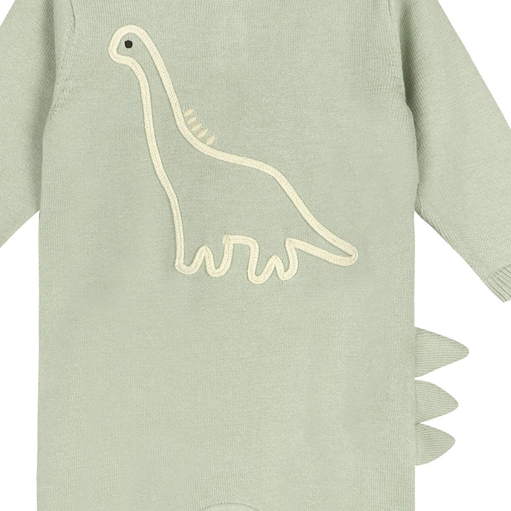 Dino Embroidered Baby Knit Jumpsuit