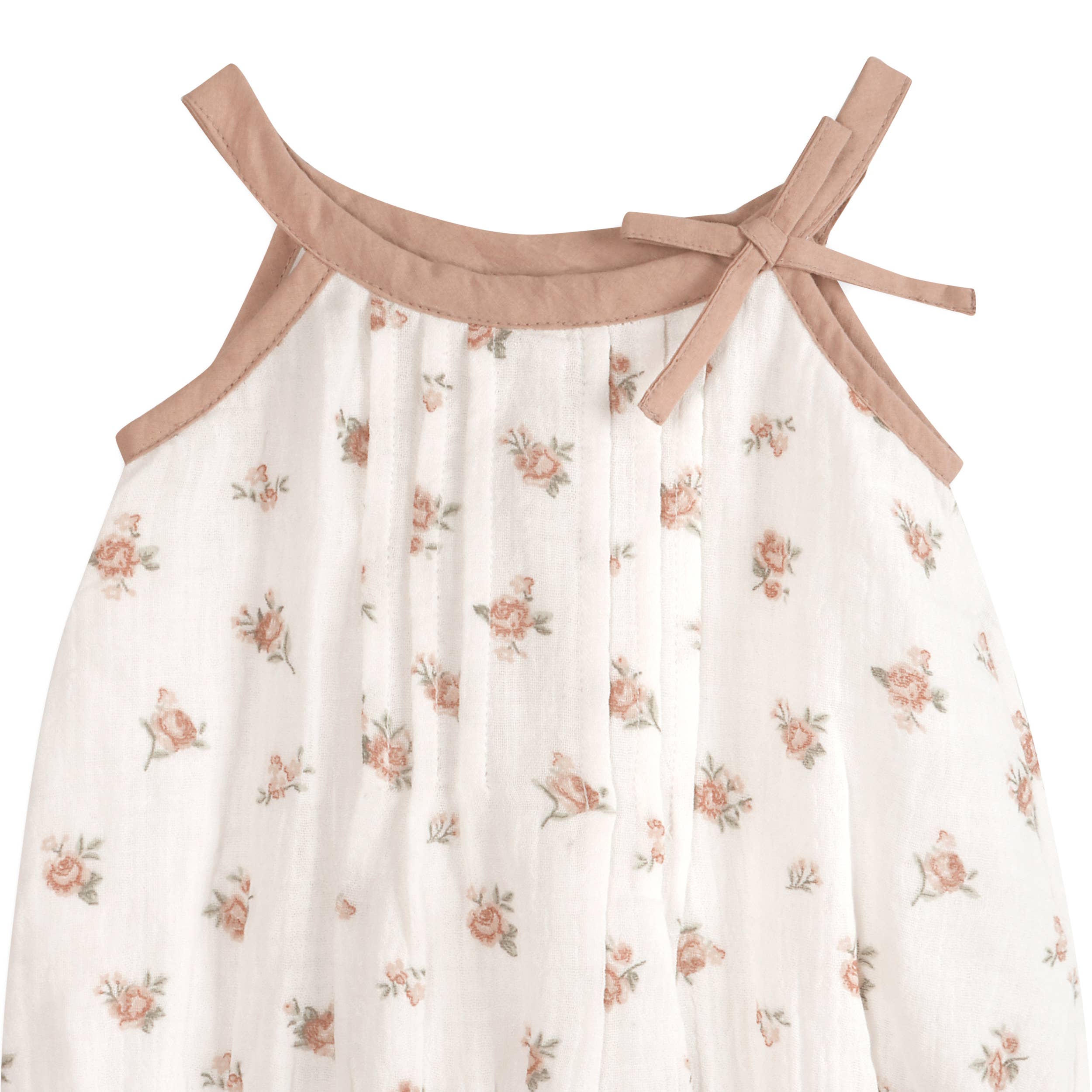 Tea Rose Floral Baby Romper + Headband