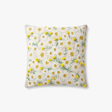 Daisy Beige Throw Pillow - 18x18"