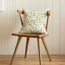 Daisy Beige Throw Pillow - 18x18"