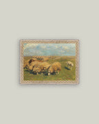 Sheep with Sheep Dog Framed Antique Art