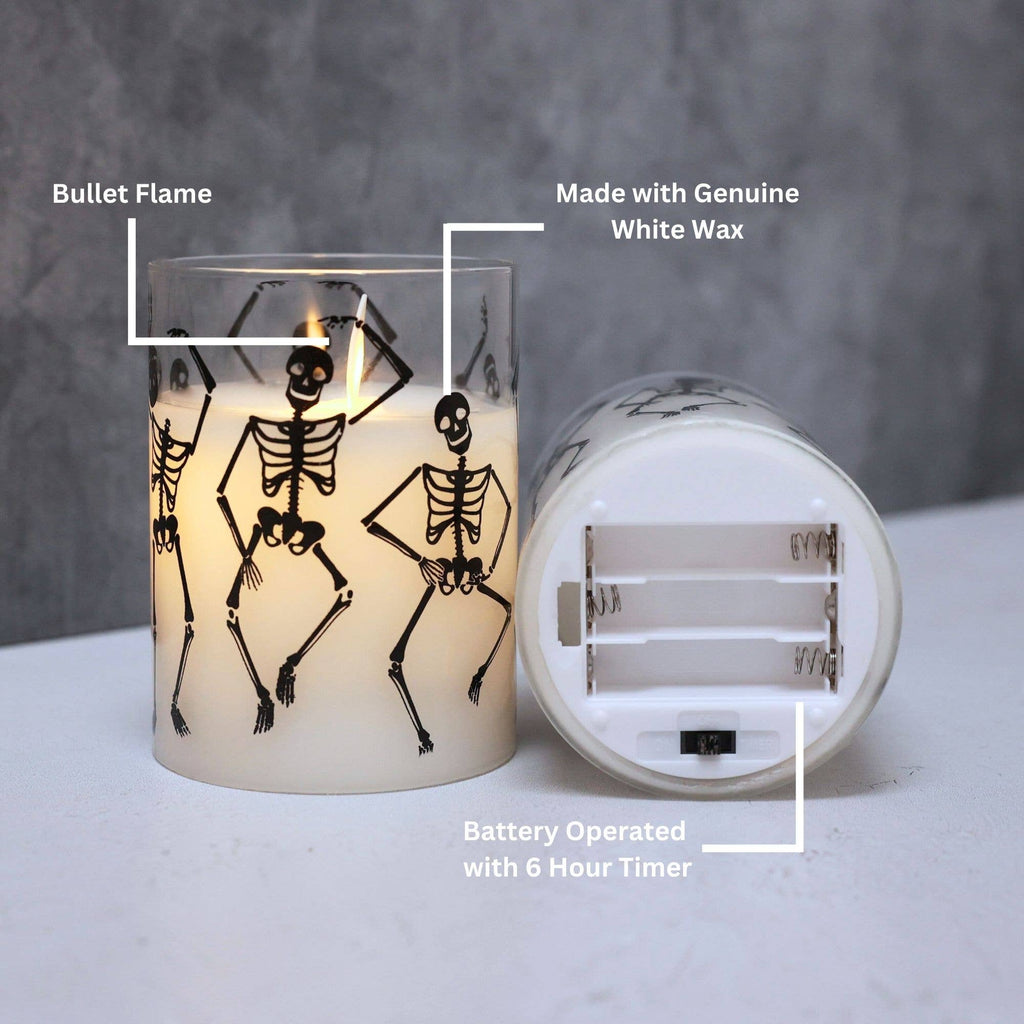 LED Glass Graveyard Dance Candle