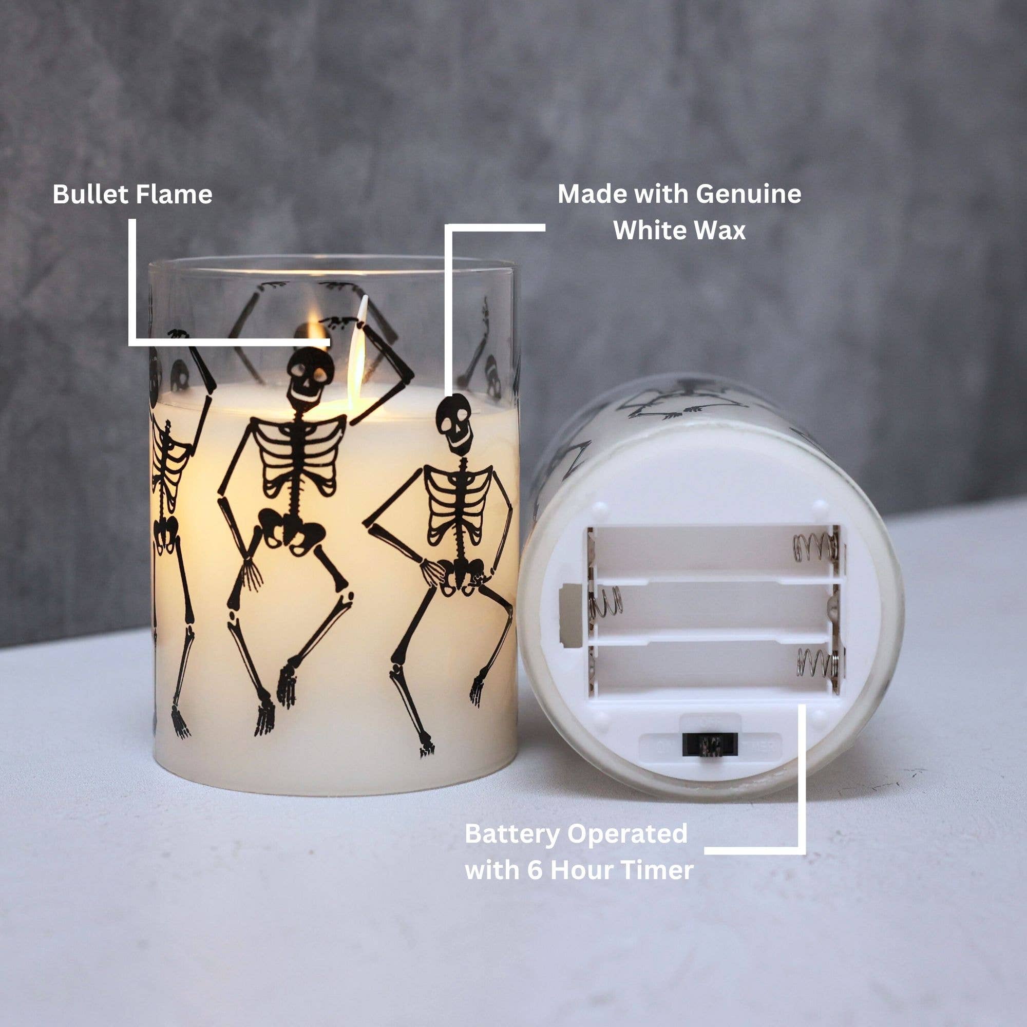 LED Glass Graveyard Dance Candle