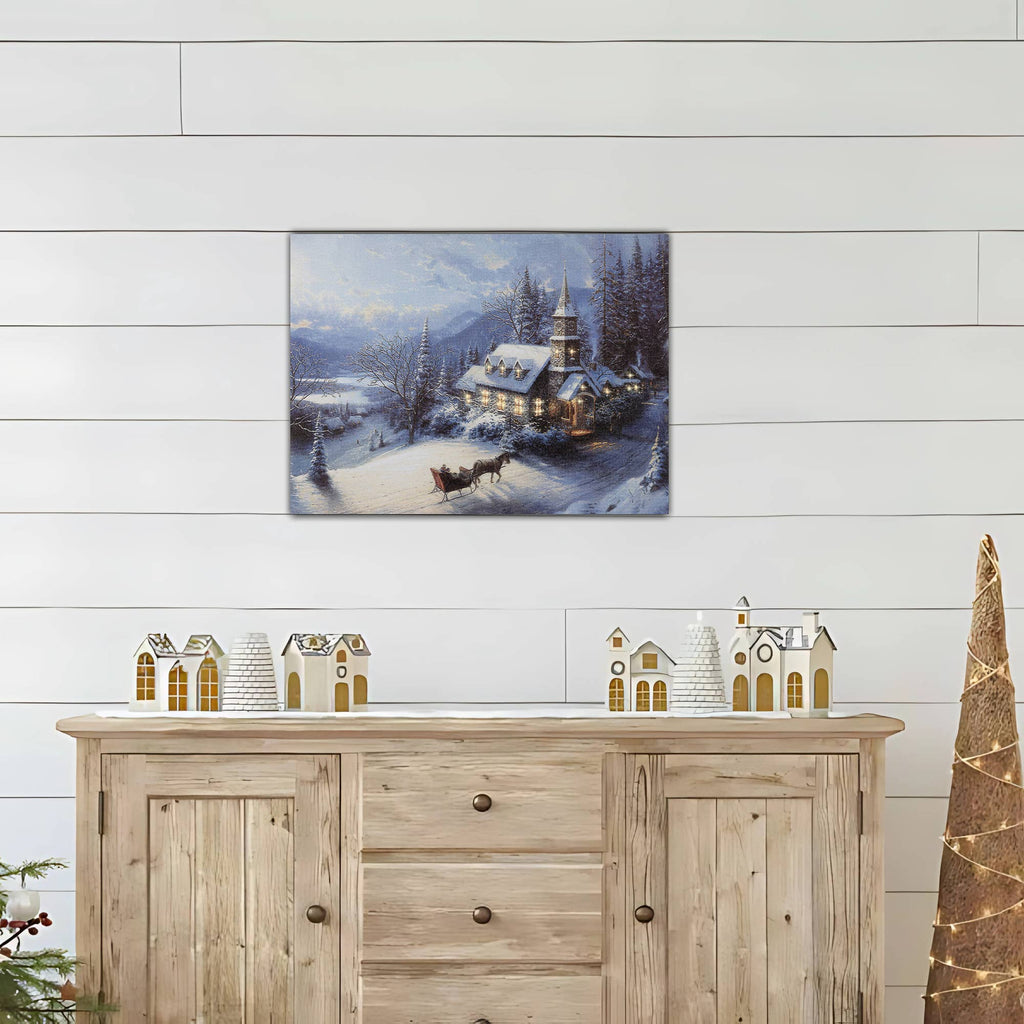 Winter Sleigh Ride Lighted Wall Art