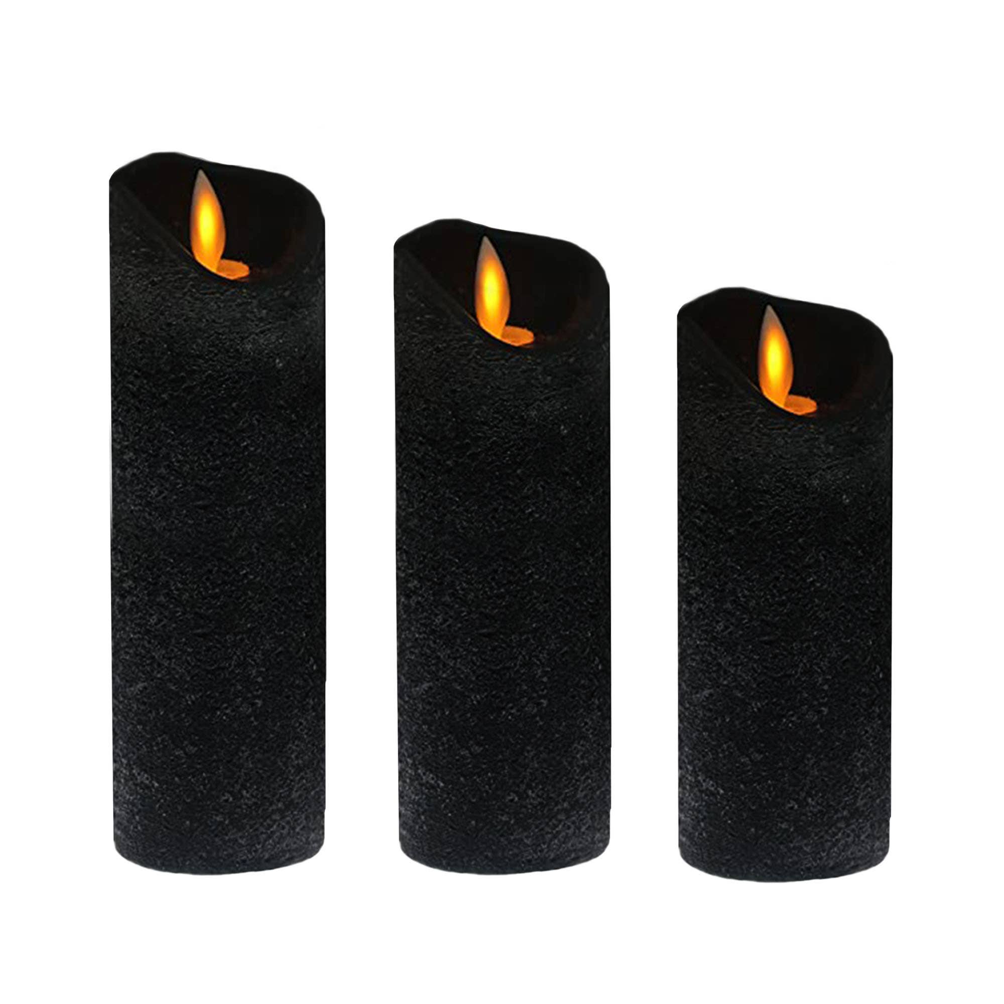 Small Black Candles with Moving Flame