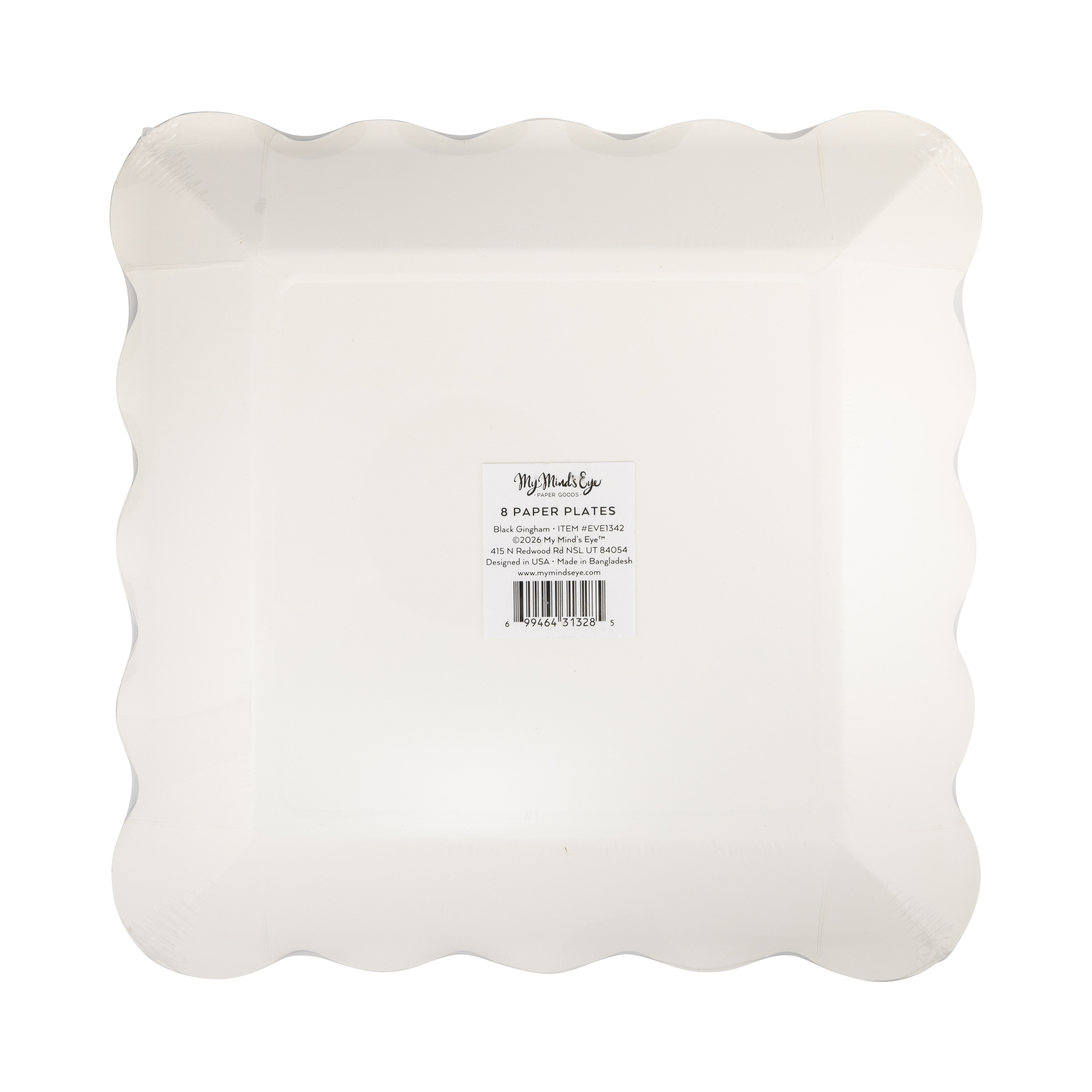 Black Gingham 10" Plate