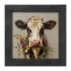 Spring Season Cow Holding Flowers